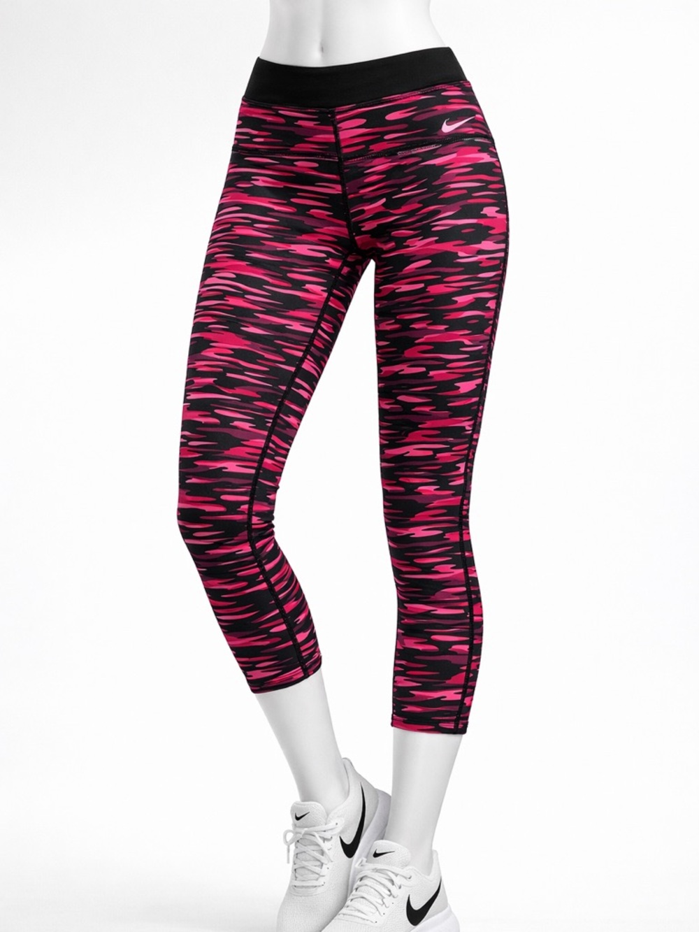 Nike Dri-FIT Pink Black Camo Running Workout Leggings Medium